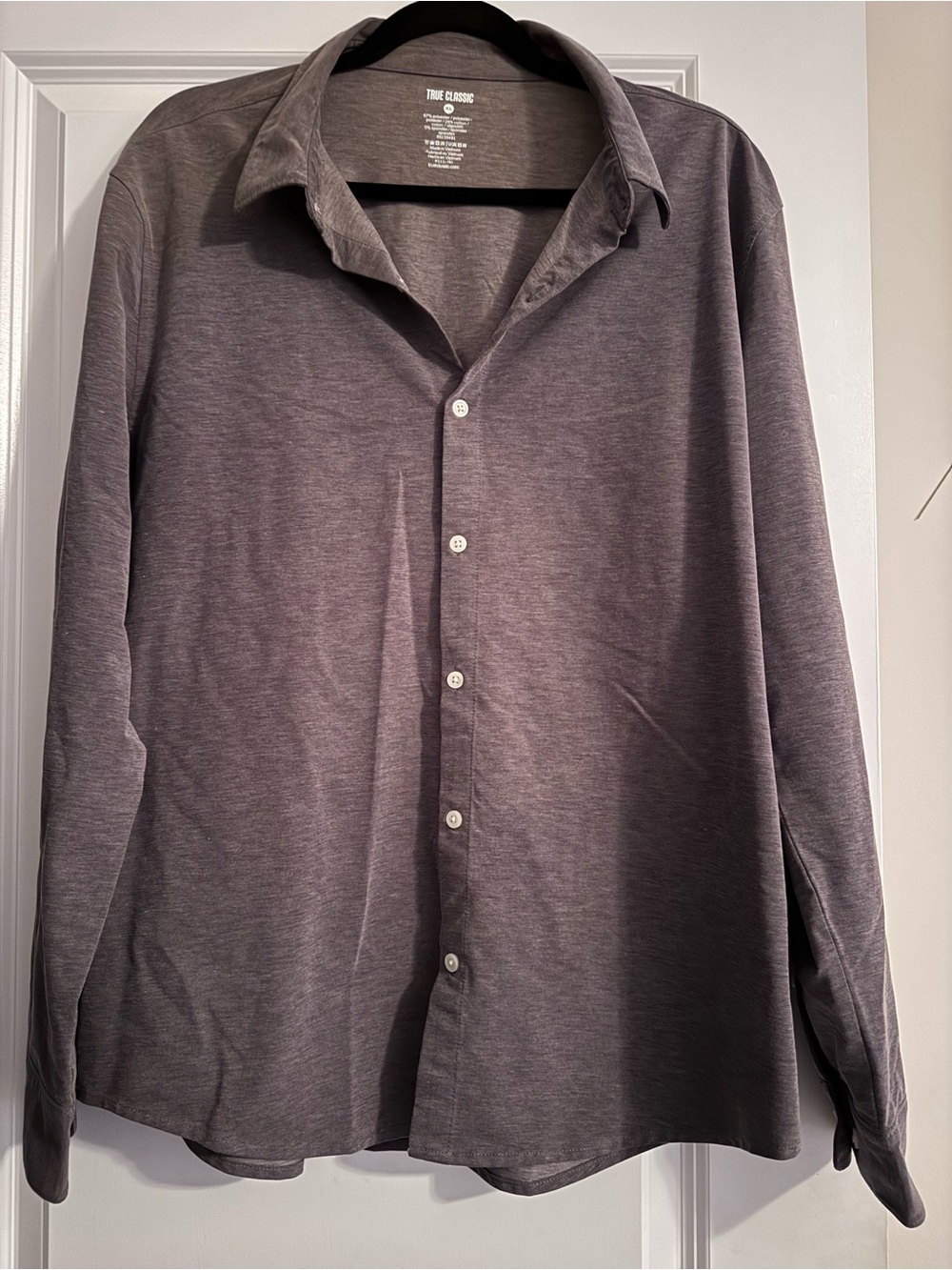 True Classic Men's Casual Button-Down Shirt - Gray
